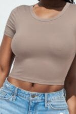Short Sleeve Roundneck Crop Top