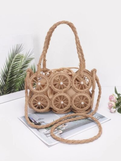 Faux Straw Multi Round Handmade Crossbody Bag Faux Straw Multi Round Handmade Crossbody Bag