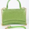 Rhinestone Top Handle Flap Bag