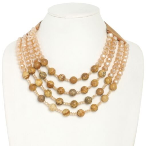 Multi-strand Wood Bead Necklace – Natural Bead Jewelry