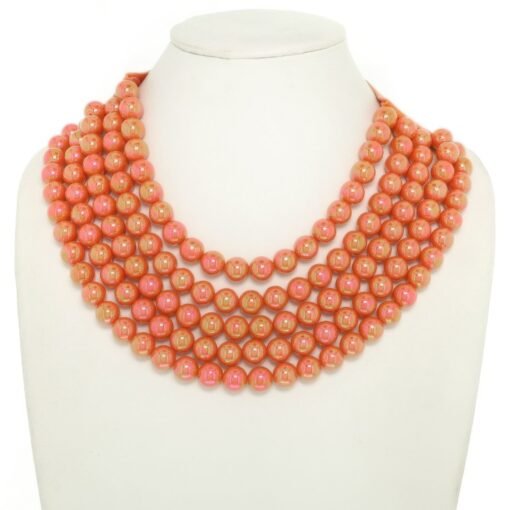 Multi-strand Metallic Necklace Beads