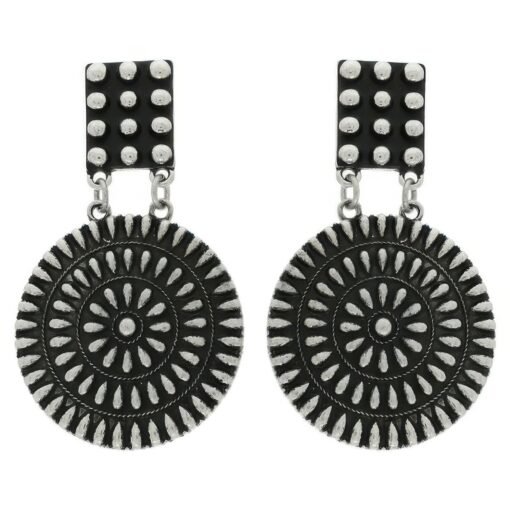 Western Round Disc Concho Earrings
