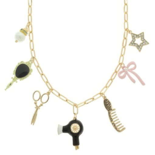 Hair Stylist Theme Charm Necklace