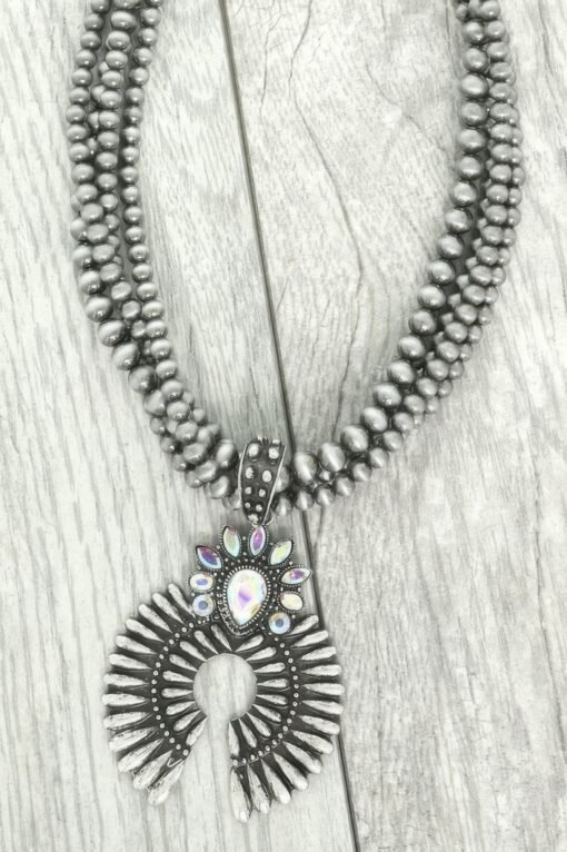Western Multi Layer Squash Blossom Necklace