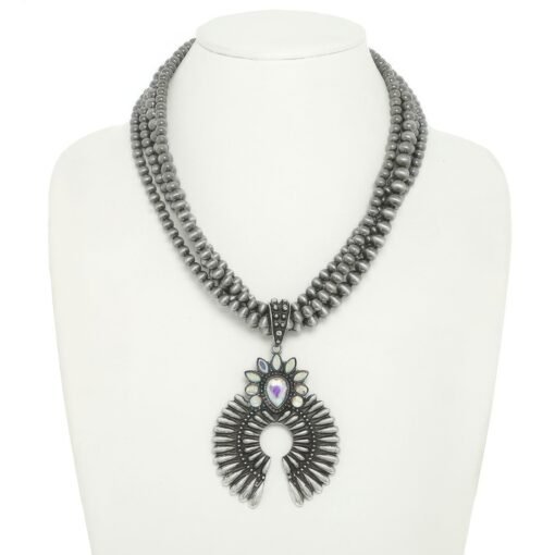 Western Multi Layer Squash Blossom Necklace