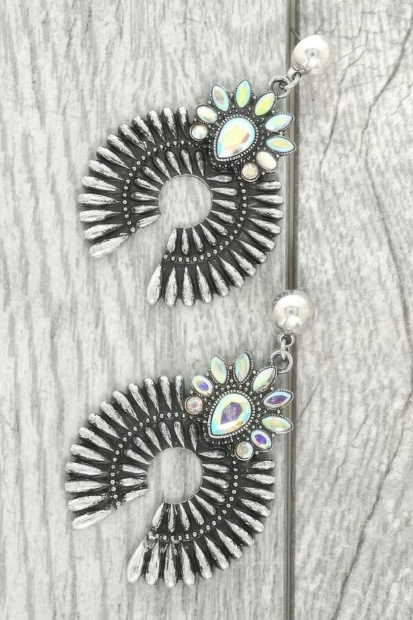 Western Squash Blossom Concho Earrings