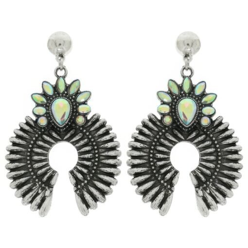 Western Squash Blossom Concho Earrings