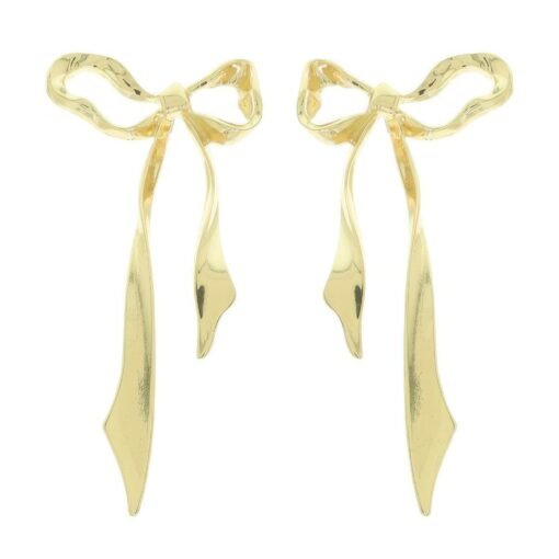Polished Finish Bow Earrings