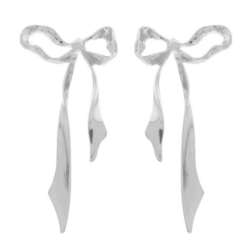 Polished Finish Bow Earrings