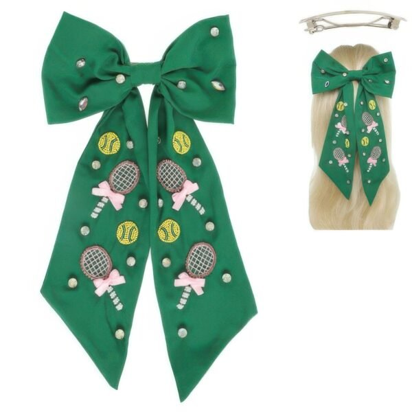 Tennis Ball Bow Barrette Hair Clip