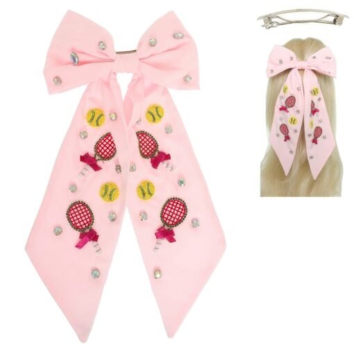 Tennis Ball Bow Barrette Hair Clip