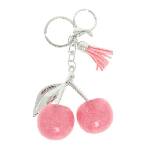Synthetic Resin Cherry Keychain
