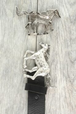 Western Running Horse Concho Belt Buckle