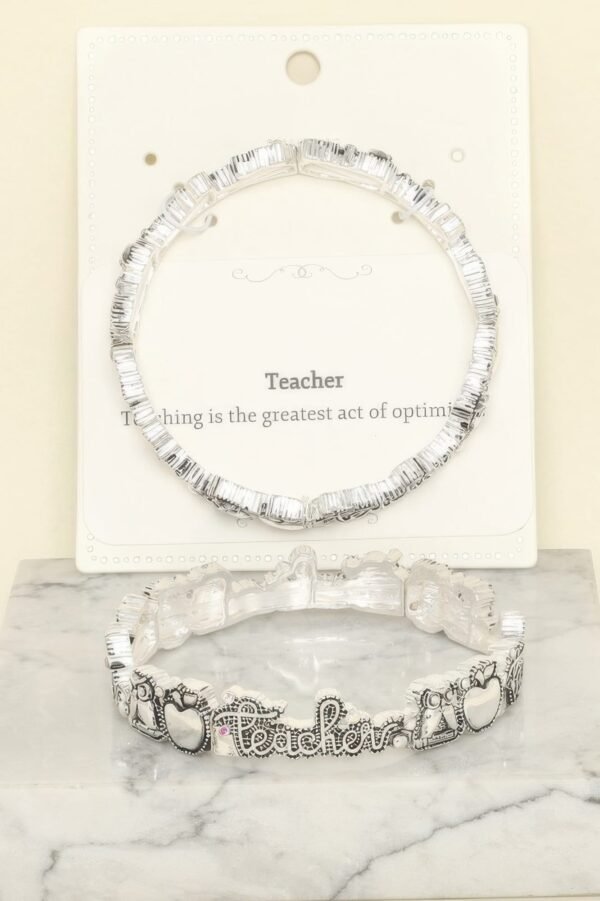 Inspirational Teacher Message Stretch Bracelet