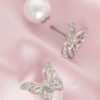 Butterfly Post Earrings Pearl Styled Clutches