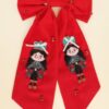 Christmas Nutcracker Dame Bow Barrette Hair Clip
