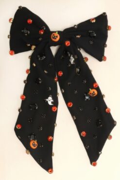 Halloween Theme Bow Barrette Hair Clip