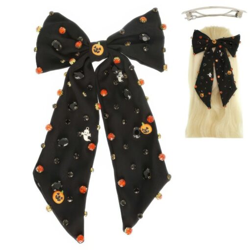 Halloween Theme Bow Barrette Hair Clip - Image 2