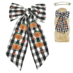 Halloween Theme Plaid Bow Barrette Hair Clip