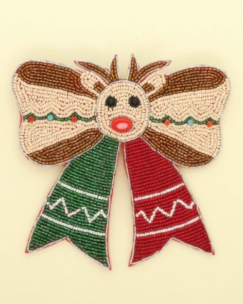 Christmas Rudolph Bow Barrette Hair Clip