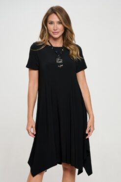 Shark Dress for Women - Hit Boat Neck Shark Bite Hem Dress
