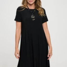 Shark Dress for Women - Hit Boat Neck Shark Bite Hem Dress