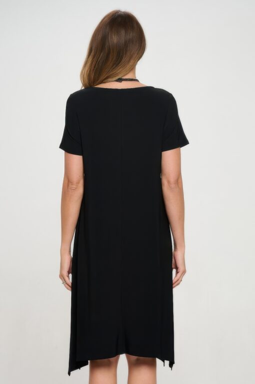 Hit Boat Neck Shark Bite Hem Dress - Image 3