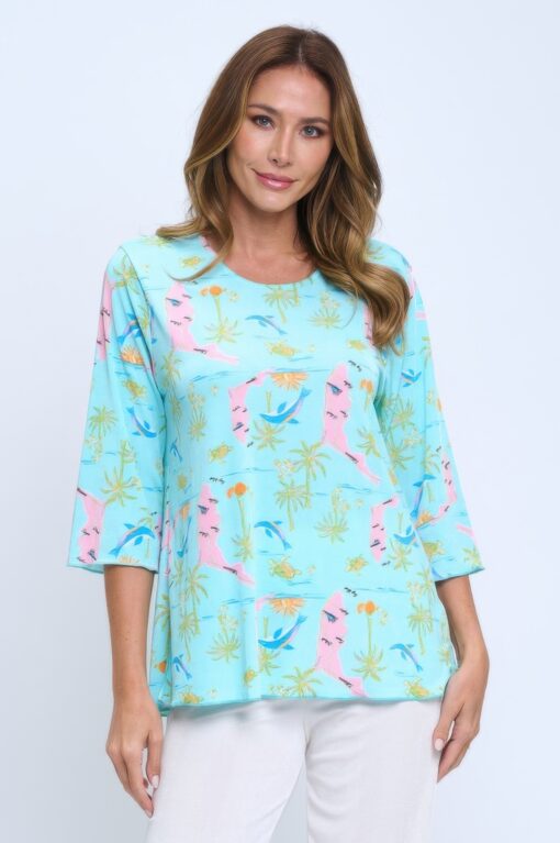 Plus Size Quarter Sleeve Merrow Top - Image 2