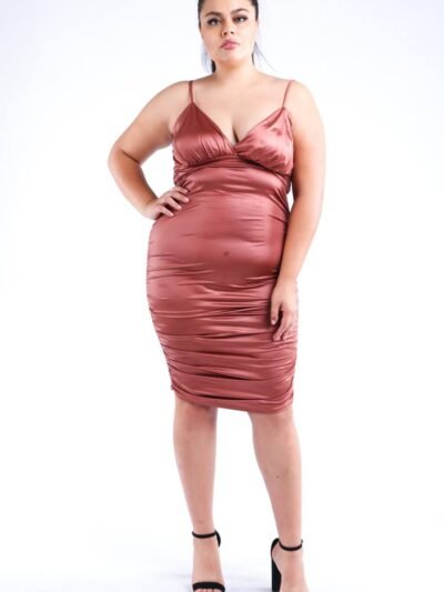 Ruched Pu Dress