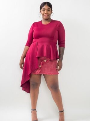 Plus Size Asymmetrical Plume Blouse