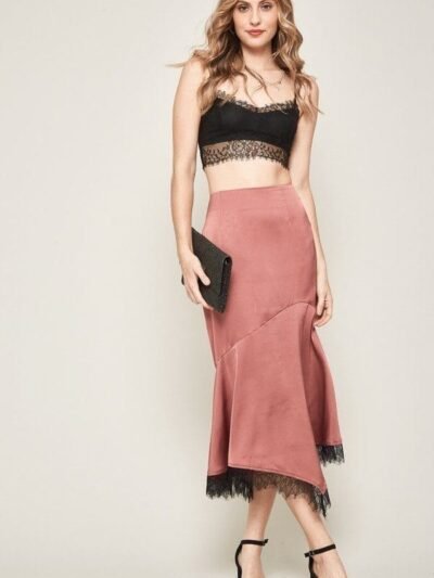 A Solid Woven Midi Skirt
