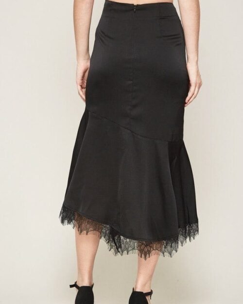 a solid woven midi skirt