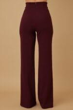 High-Rise Gold Buckle Pants – Slim Women’s Trousers