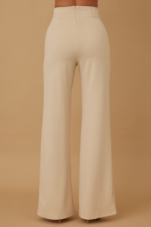High-Rise Gold Buckle Pants – Slim Women’s Trousers - Image 20
