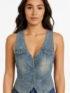 Sleeveless Vest Denim Top