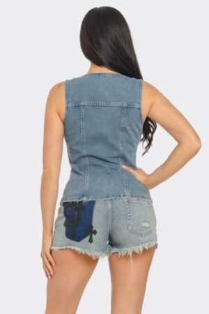 Sleeveless Vest Denim Top Sleeveless Vest Denim Top