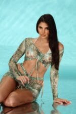 Printed Sheer Two Piece Set