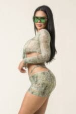 Printed Sheer Two Piece Set