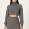 Knit Mock Neck Top And Skirt