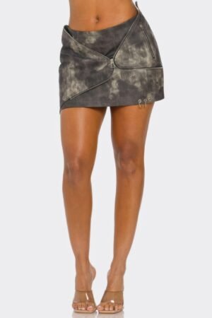 Faux Leather Strap Mini Skirt Faux Leather Strap Mini Skirt