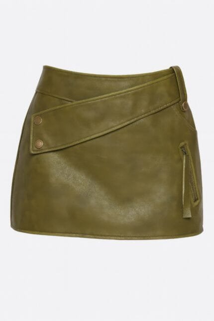 Faux Leather Strap Mini Skirt