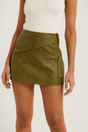 Faux Leather Strap Mini Skirt Faux Leather Strap Mini Skirt