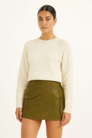Faux Leather Strap Mini Skirt Faux Leather Strap Mini Skirt
