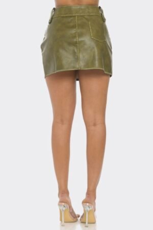 Faux Leather Strap Mini Skirt Faux Leather Strap Mini Skirt