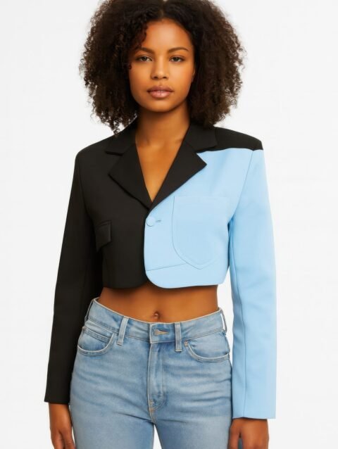 Short Color Block Blazer