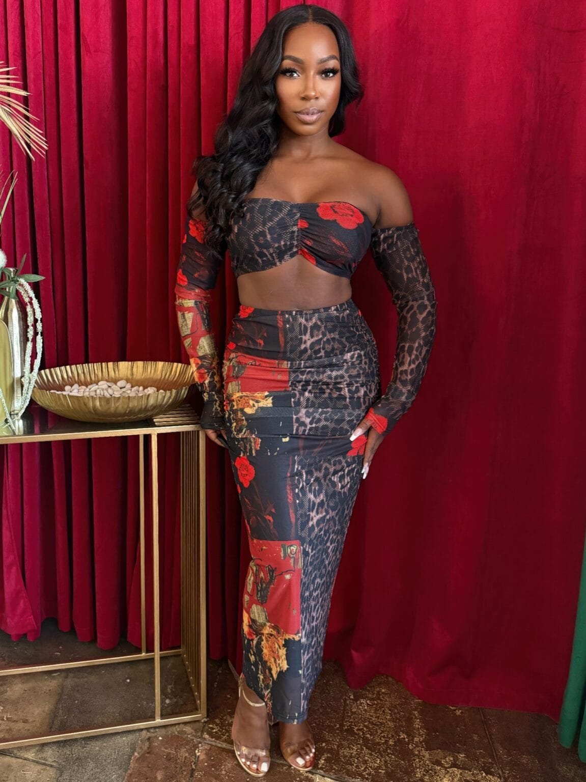 midnight rose mesh set