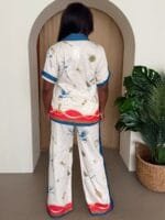 Crane & Nautical Print Shirt Pant Set Ivory Multi