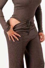 Long Sleeve Ribbed Bodysuit And Pants Set