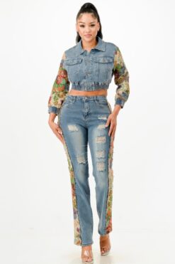 Tapestry Contrast Denim Set