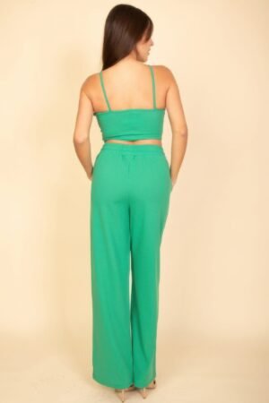 Bustier Crop Cami Top & Slant Pocket Straight Pants Bustier Crop Cami Top & Slant Pocket Straight Pants